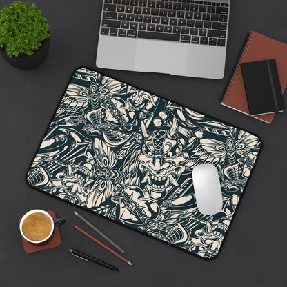 Vintage tattoos 2 Desk Mat, Gaming keyboard mat, mousepad large, XXL extended deskpad mouse pad