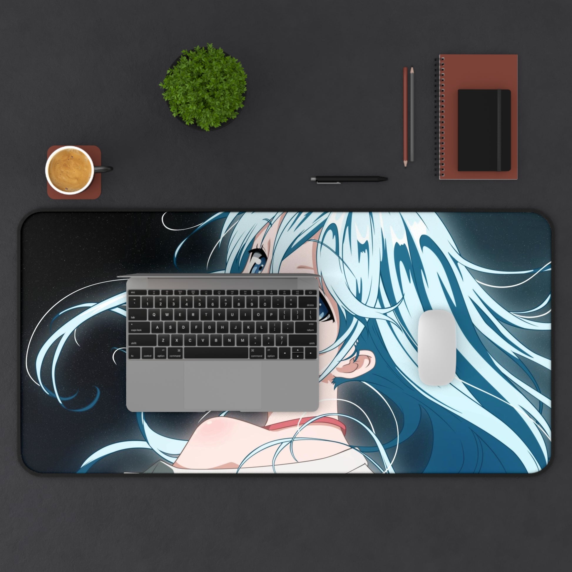 Anime girl Desk Mat, deskmat xl, Gaming keyboard matt, mousepad large, XXL extended deskpad mouse pad, large gaming mousepad - Bolt Print