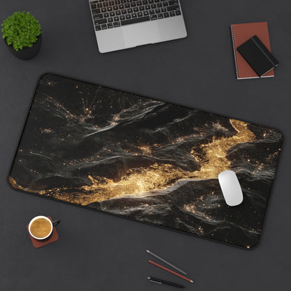 Dark Marble, Abstract Gaming Desk Mat