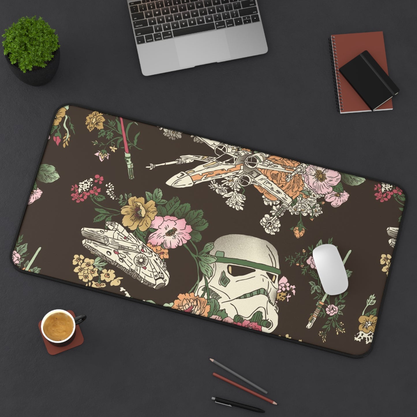 Star Wars Flowers Desk Mat, Gaming keyboard mat, mousepad large, XXL extended deskpad mouse pad