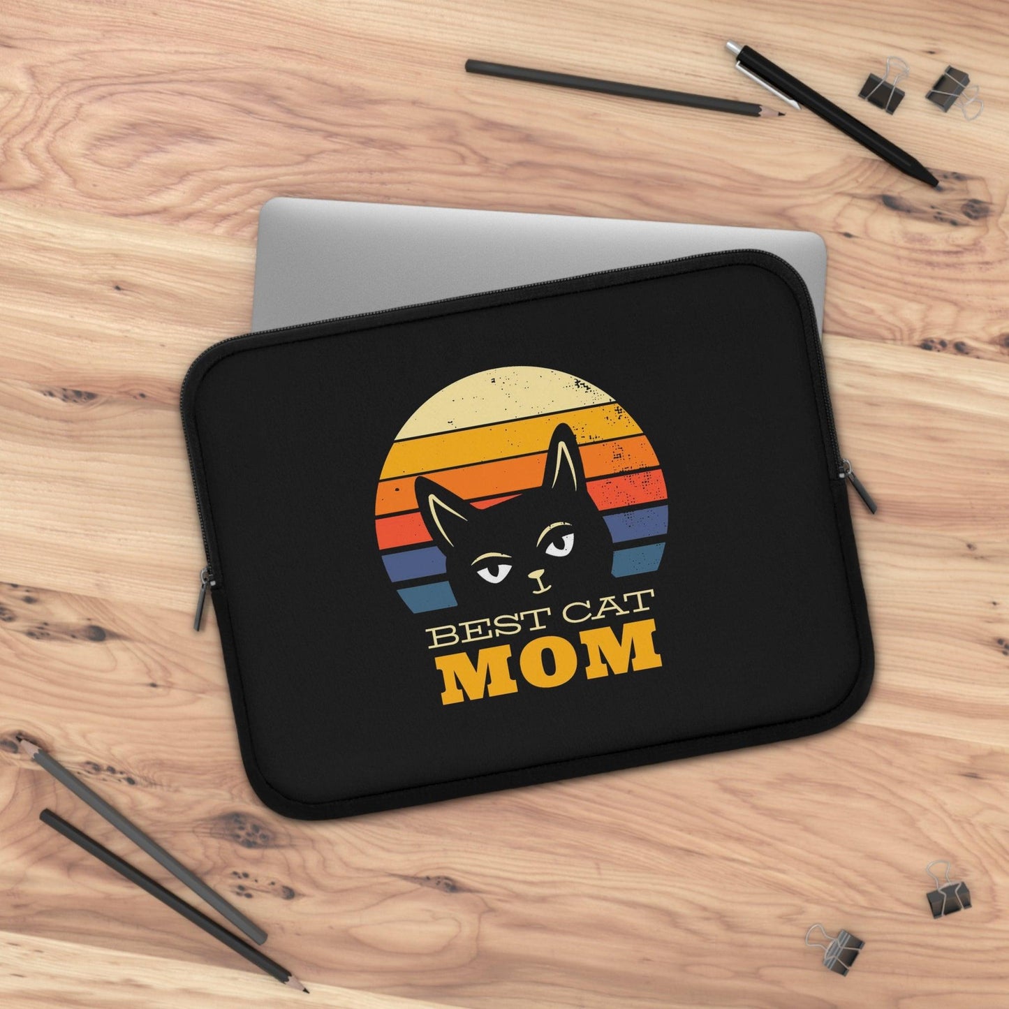 Best cat mom Laptop sleeve - Bolt Print