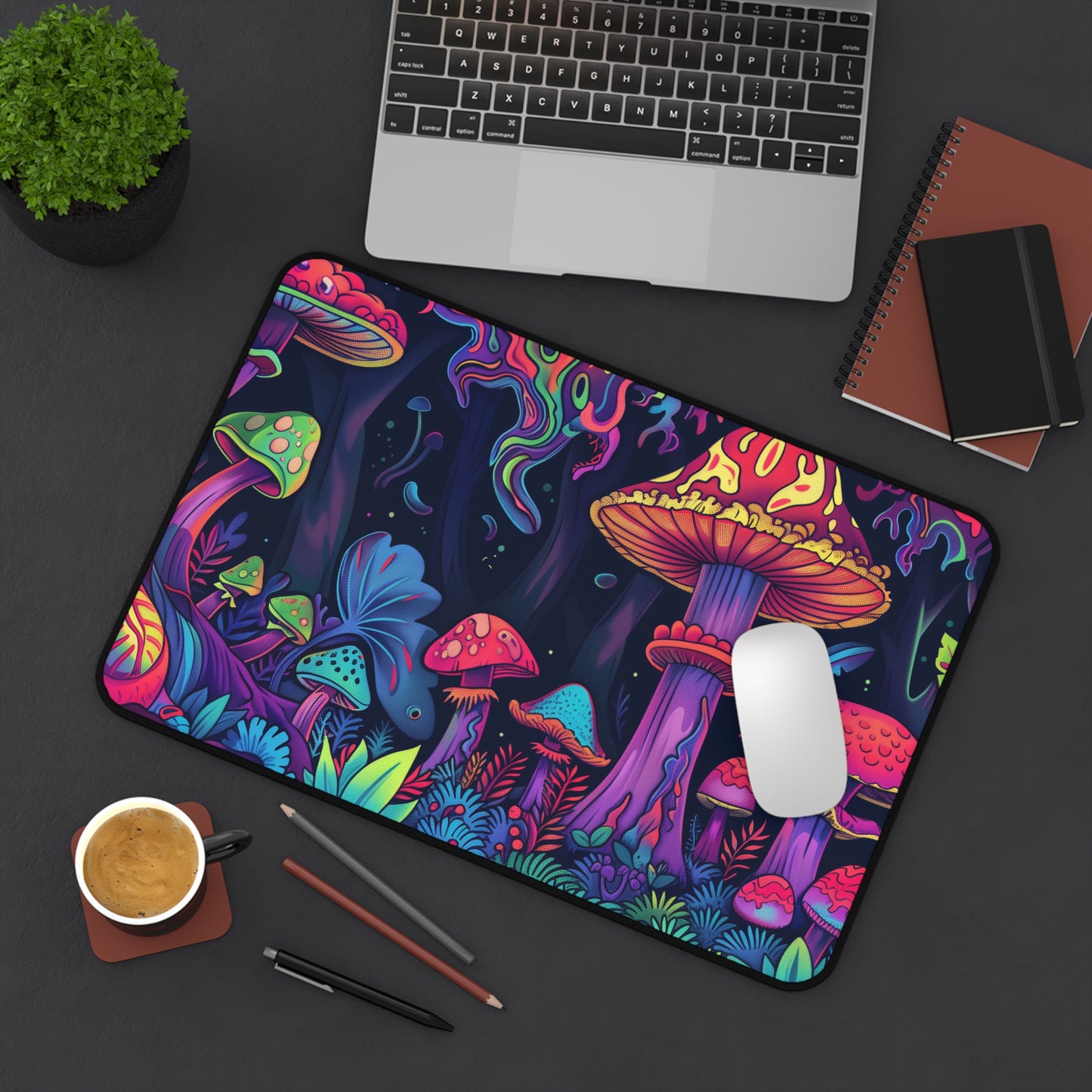 psychedelic mushrooms Desk Mat, Psychedelic gaming mouse mat, XXL deskpad mouse pad