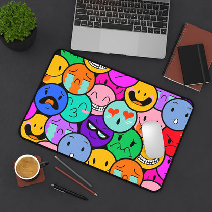 smile emoticons Desk Mat, gaming mouse mat, mousepad large, XXL deskpad mouse pad