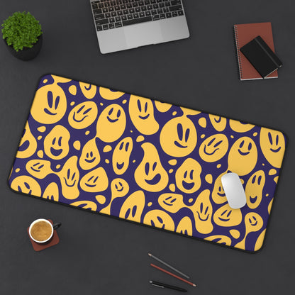 expanded distorted emoticon Desk Mat, gaming mouse mat, mousepad large, XXL deskpad mouse pad