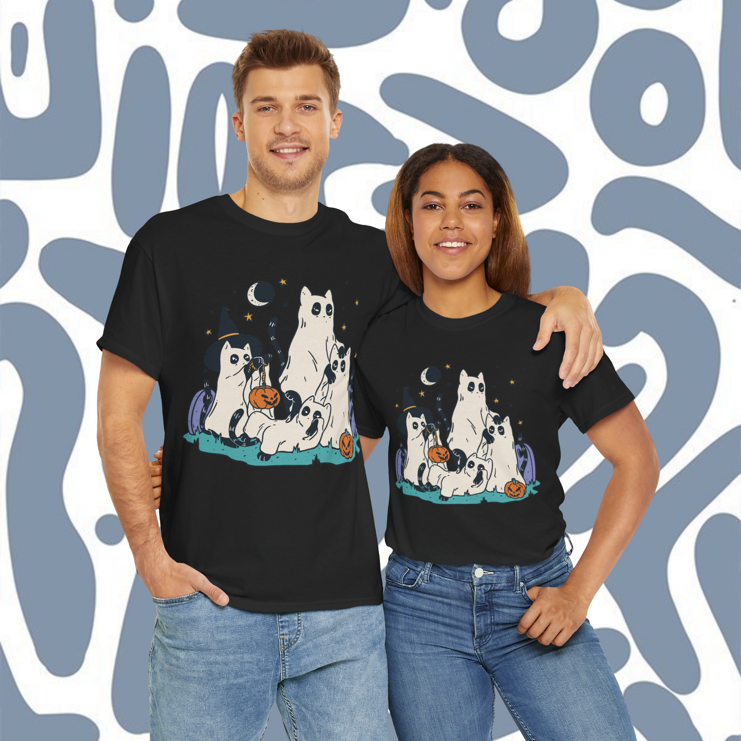 T-shirt Spooky halloween phantom cats