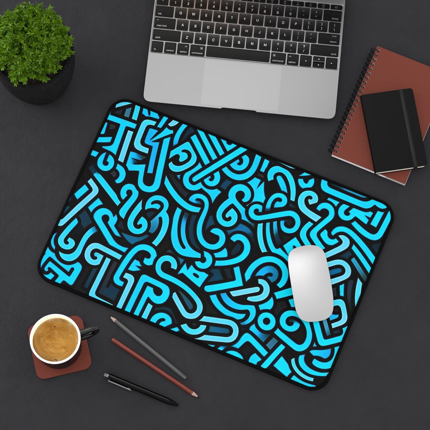 Complicated thing doodles Desk Mat, Gaming keyboard mat, mousepad large, XXL extended deskpad mouse pad