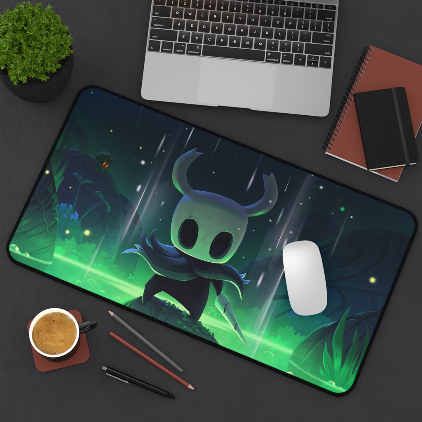 Hollow Knight Green Desk Mat, Gaming keyboard matt, mousepad large, XXL extended deskpad mouse pad - Bold Print