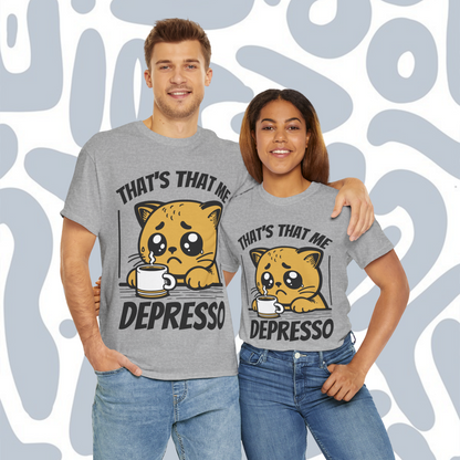 Sad cat coffee T-Shirt, Funny Unisex tee