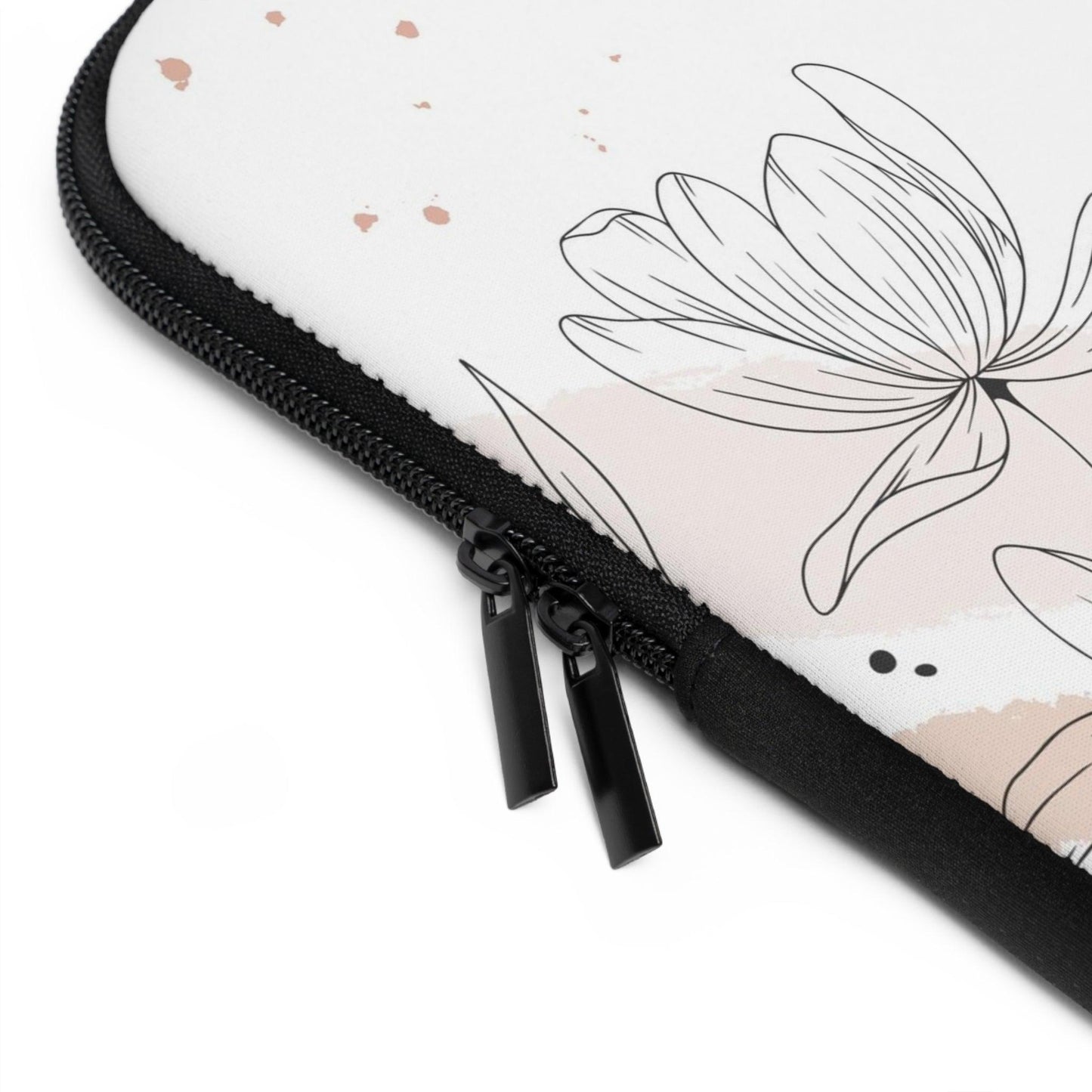 Laptop sleeve with print floral line art flat - Bolt Print