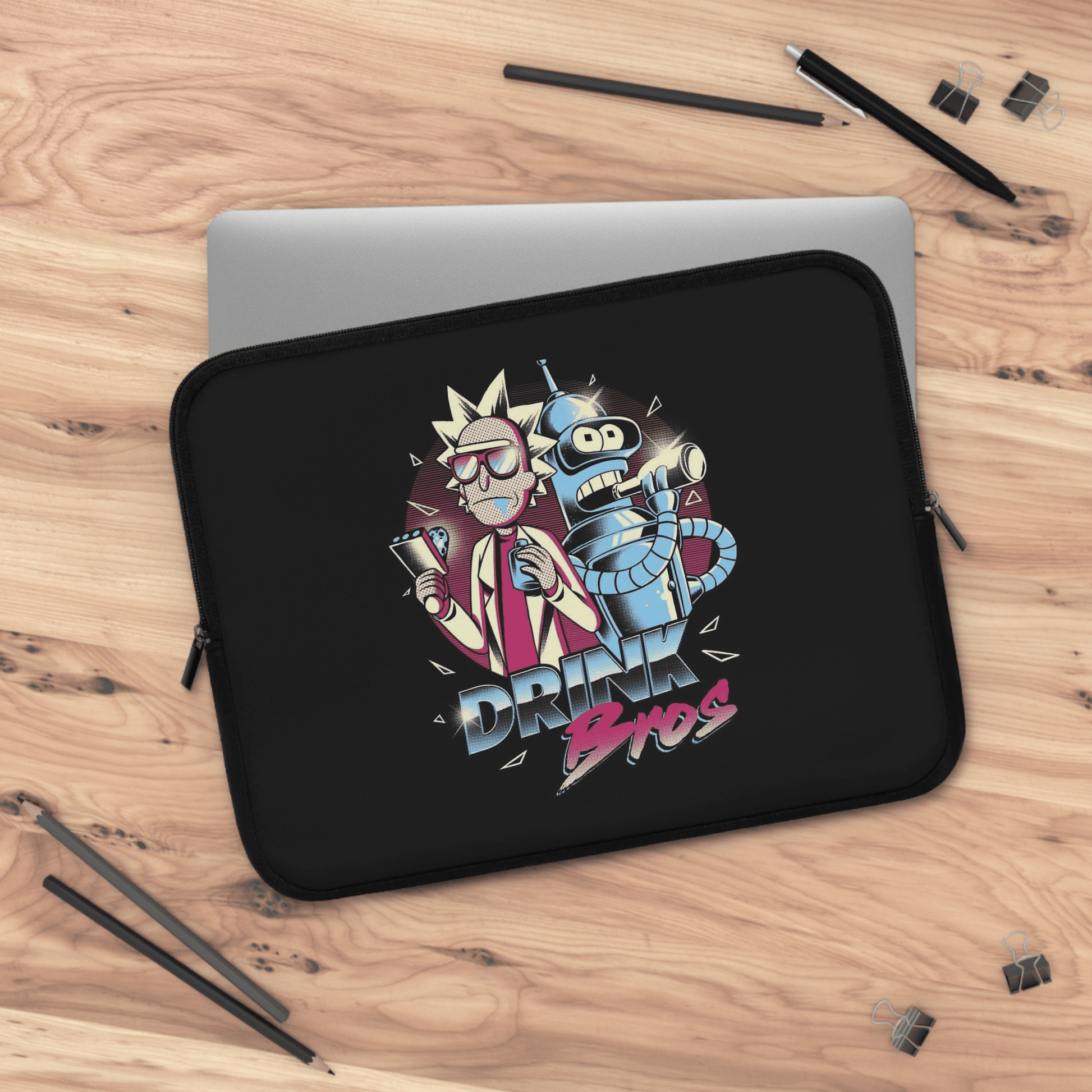 Rick and morty (drink bros) Laptop sleeve - Bolt Print