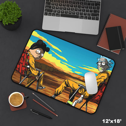 Rick and Morty Breaking Bad Desk Mat, Gaming keyboard matt, mousepad large, XXL extended deskpad mouse pad - Bold Print