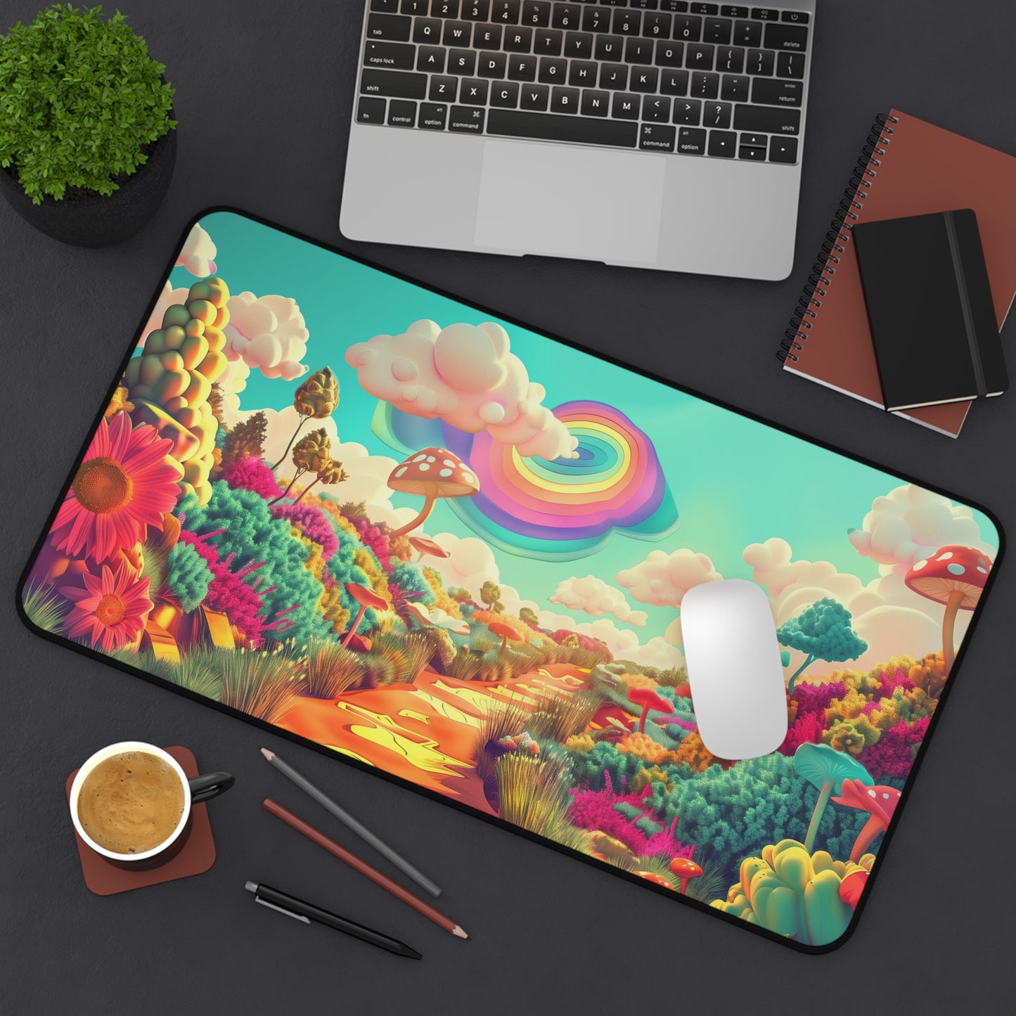 fantasy world Desk Mat, Psychedelic gaming mouse mat, XXL deskpad mouse pad