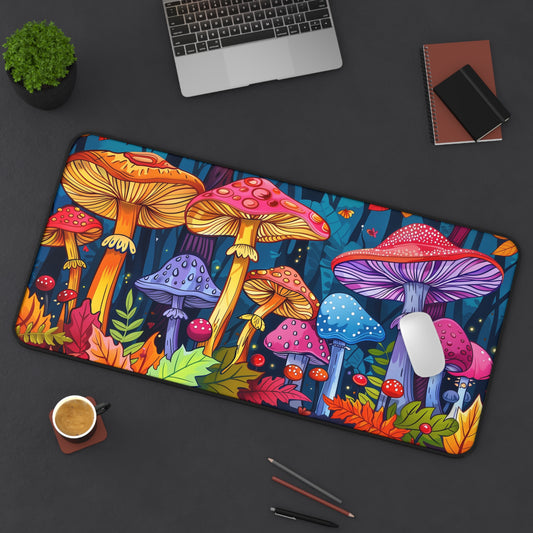 poisonous mushrooms Desk Mat, Psychedelic gaming mouse mat, XXL deskpad mouse pad