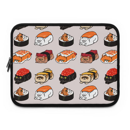 Anime Sushi cats Laptop sleeve macbook or any laptop 13, 15, 17 inch with print, Laptop carrying case