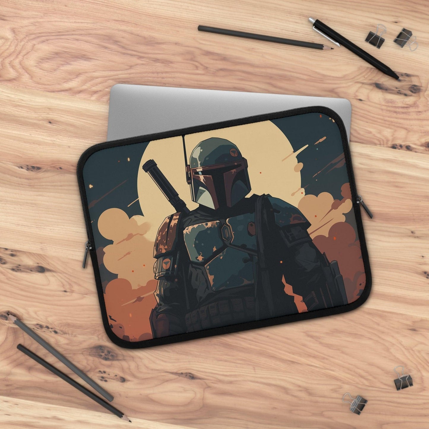 Mandalorian Laptop sleeve macbook or any laptop 13, 15, 17 inch with print Star wars, Laptop carrying case, laptop bag - Bolt Print