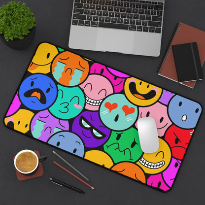 smile emoticons Desk Mat, gaming mouse mat, mousepad large, XXL deskpad mouse pad