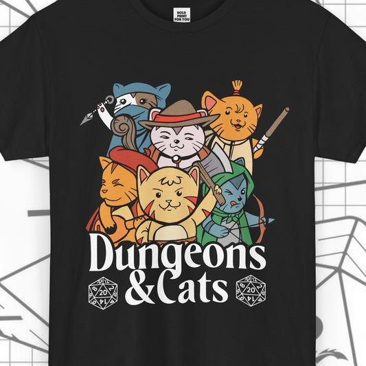Dungeons and cats T-Shirt, Dungeons & Dragons Unisex tee