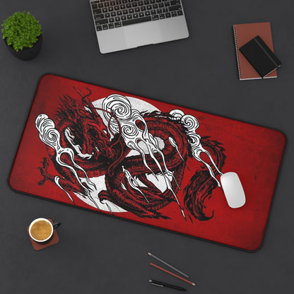 Red Dragon Desk Mat, deskmat xl, Gaming keyboard matt, mousepad large, XXL extended deskpad mouse pad, large gaming mousepad - Bolt Print