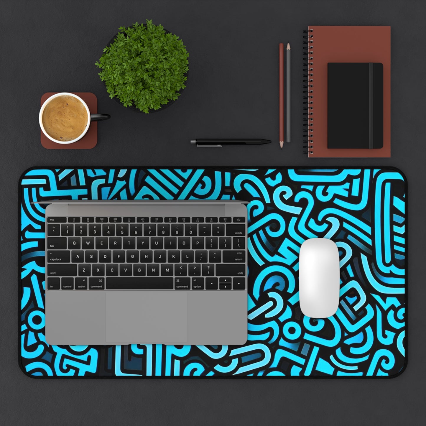 Complicated thing doodles Desk Mat, Gaming keyboard mat, mousepad large, XXL extended deskpad mouse pad