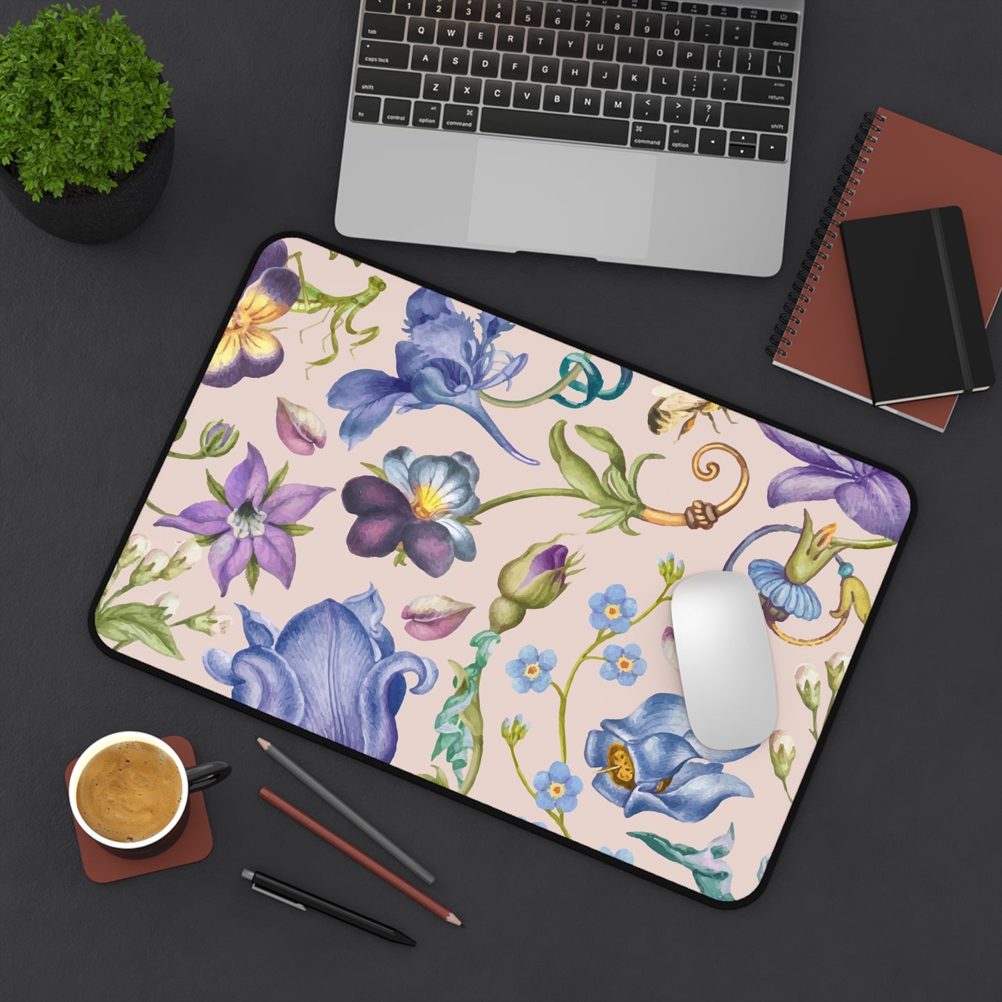 Desk Mat Aesthetic purple floral