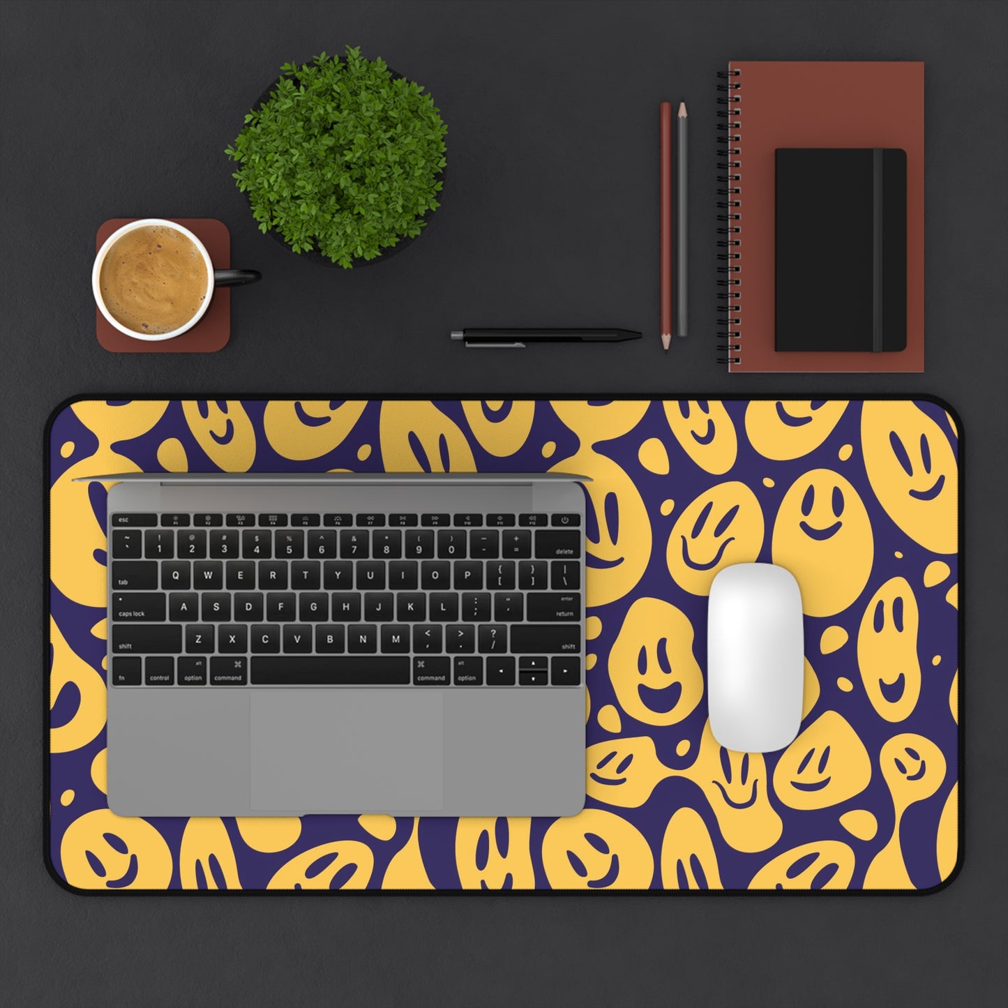 expanded distorted emoticon Desk Mat, gaming mouse mat, mousepad large, XXL deskpad mouse pad