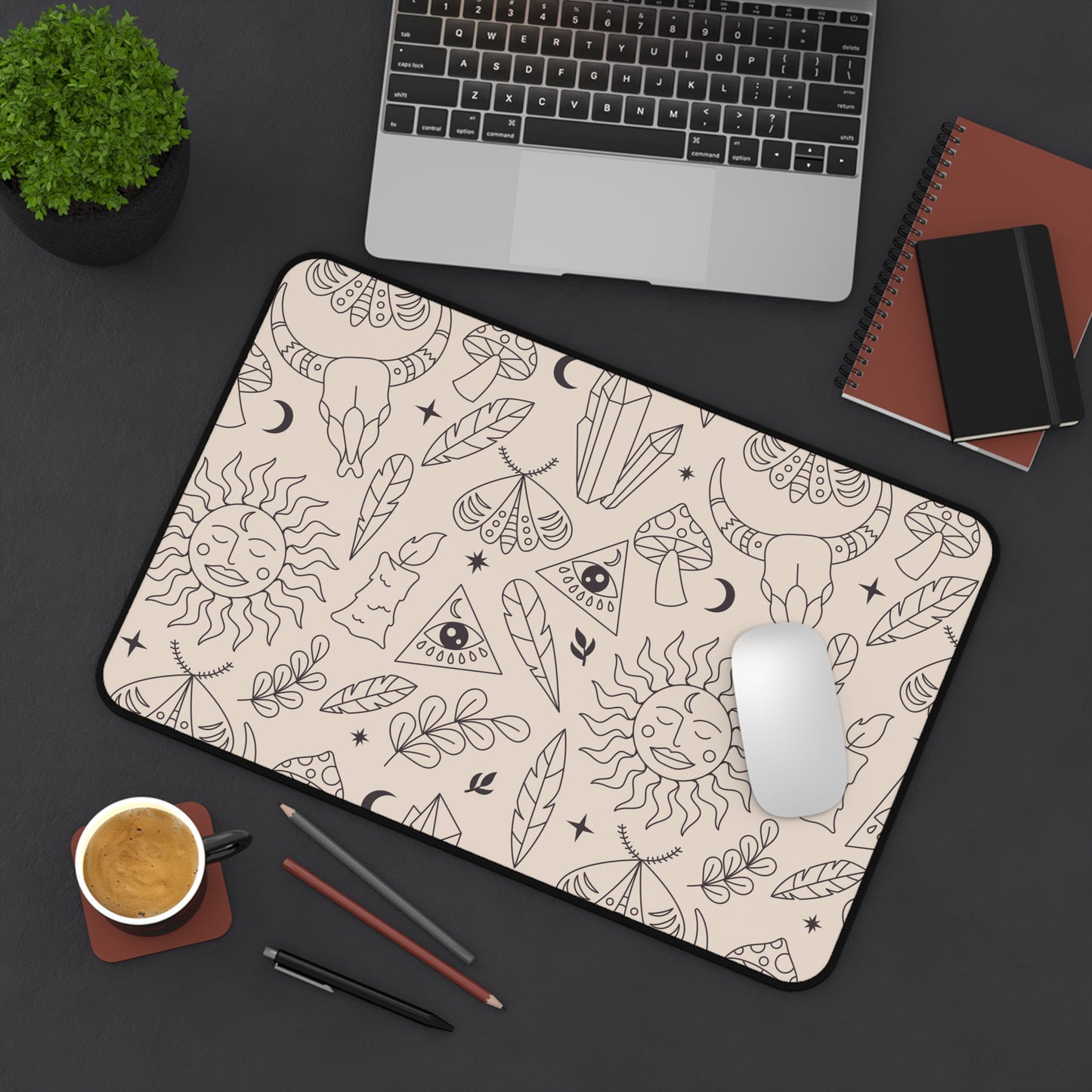 lineal boho Desk Mat, gaming mouse mat, mousepad large, XXL deskpad mouse pad