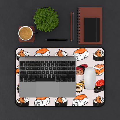 Sushi Cat Desk Mat, Gaming keyboard matt, mousepad large, XXL extended deskpad mouse pad