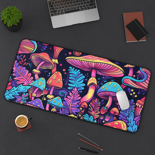 mushrooms Desk Mat, Psychedelic gaming mouse mat, XXL deskpad mouse pad