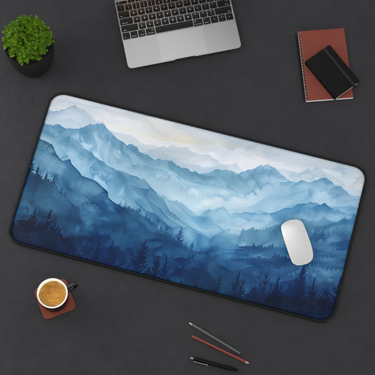 Indigo Mountains 2 Desk Mat, Gaming keyboard matt, mousepad large, XXL extended deskpad mouse pad