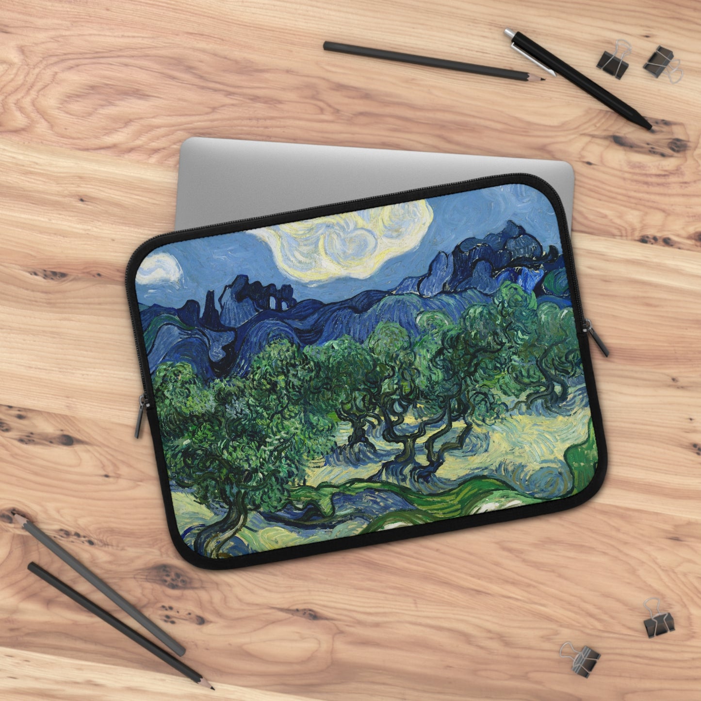 Van Gogh Olive Trees with the Alpilles Laptop sleeve macbook or any laptop, laptop bag, Laptop carrying case