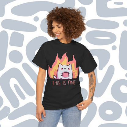 Cat, This Is Fine T-Shirt, Funny Unisex tee
