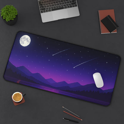 Pixel night sky Gaming Desk Mat