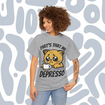 Sad cat coffee T-Shirt, Funny Unisex tee