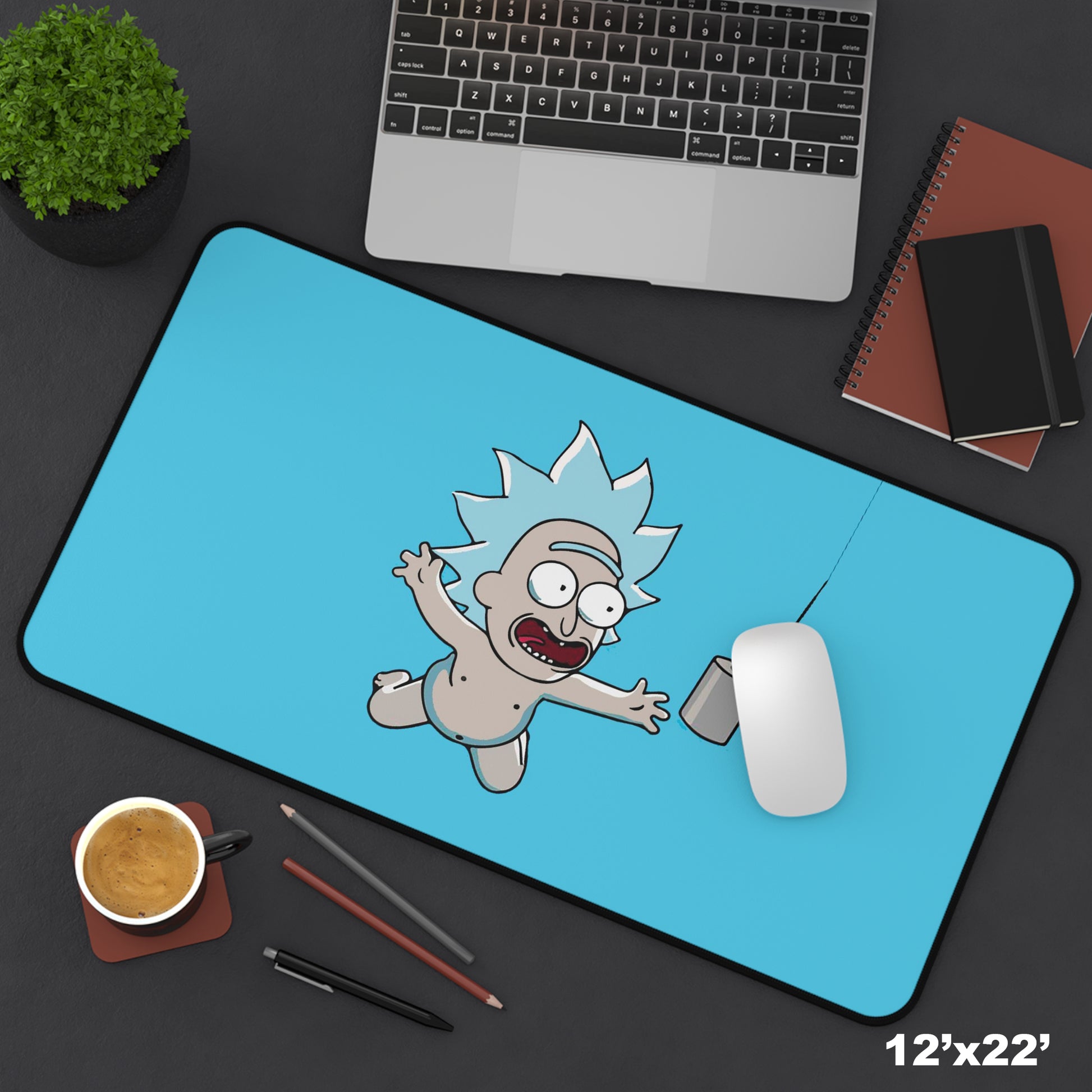 Rick and Morty nirvana Desk Mat, Gaming keyboard matt, mousepad large, XXL extended deskpad mouse pad - Bold Print