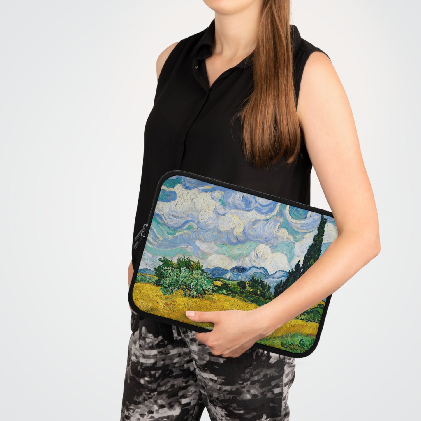 Van Gogh Wheat Field with Cypresses Laptop sleeve macbook or any laptop, laptop bag, Laptop carrying case