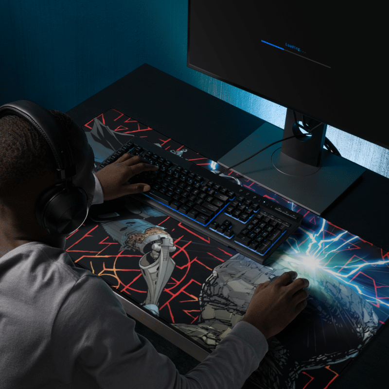 Darth Vader thunderbolt Desk Mat, deskmat xl, Gaming keyboard matt, mousepad large, XXL extended deskpad mouse pad, large gaming mousepad - Bolt Print