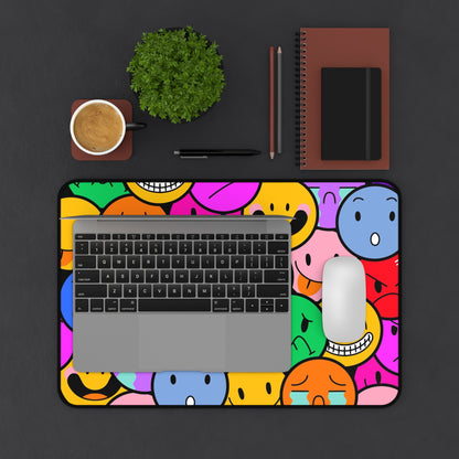 smile emoticons Desk Mat, gaming mouse mat, mousepad large, XXL deskpad mouse pad