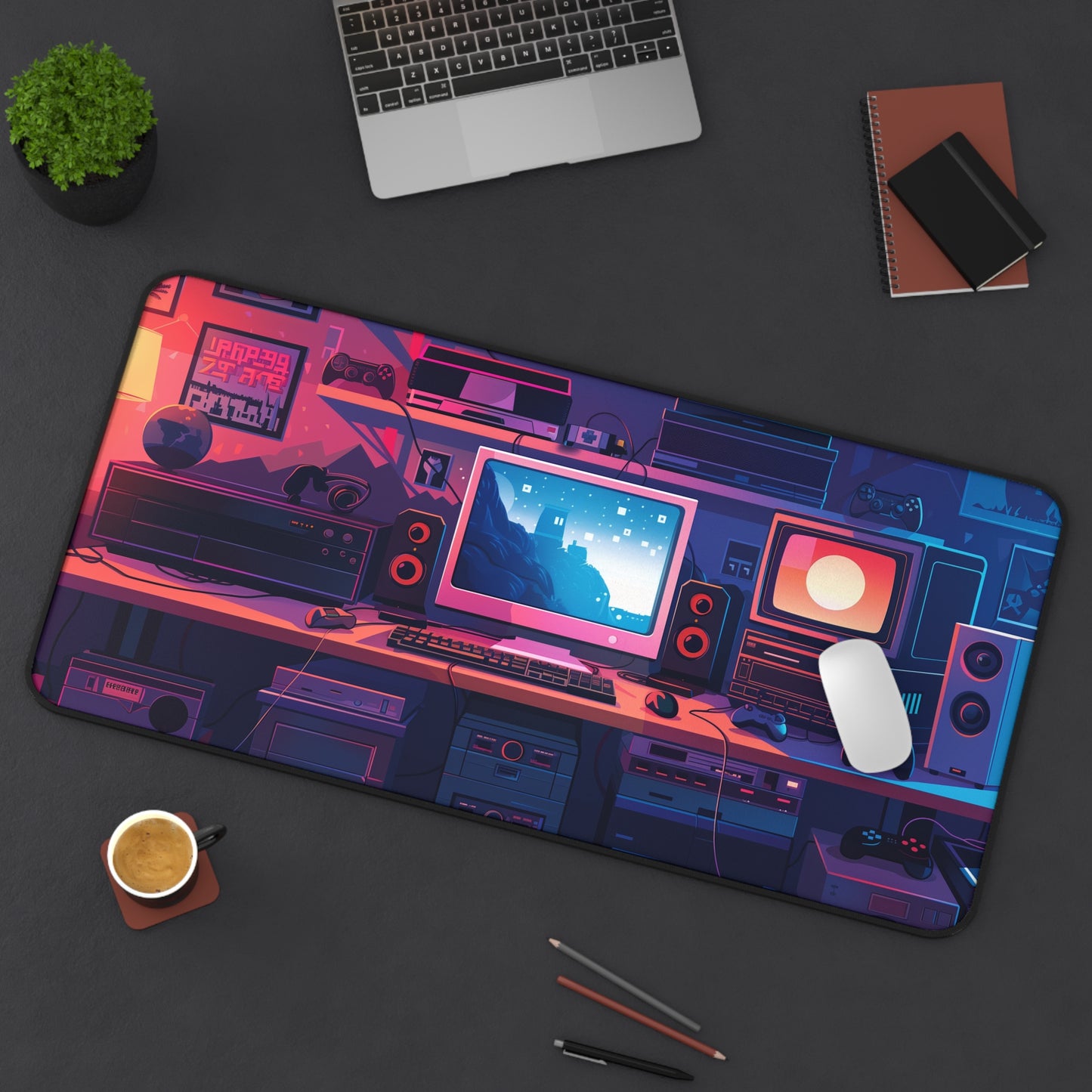 Neon room Desk Mat, Gaming keyboard matt, mousepad large, XXL extended deskpad mouse pad