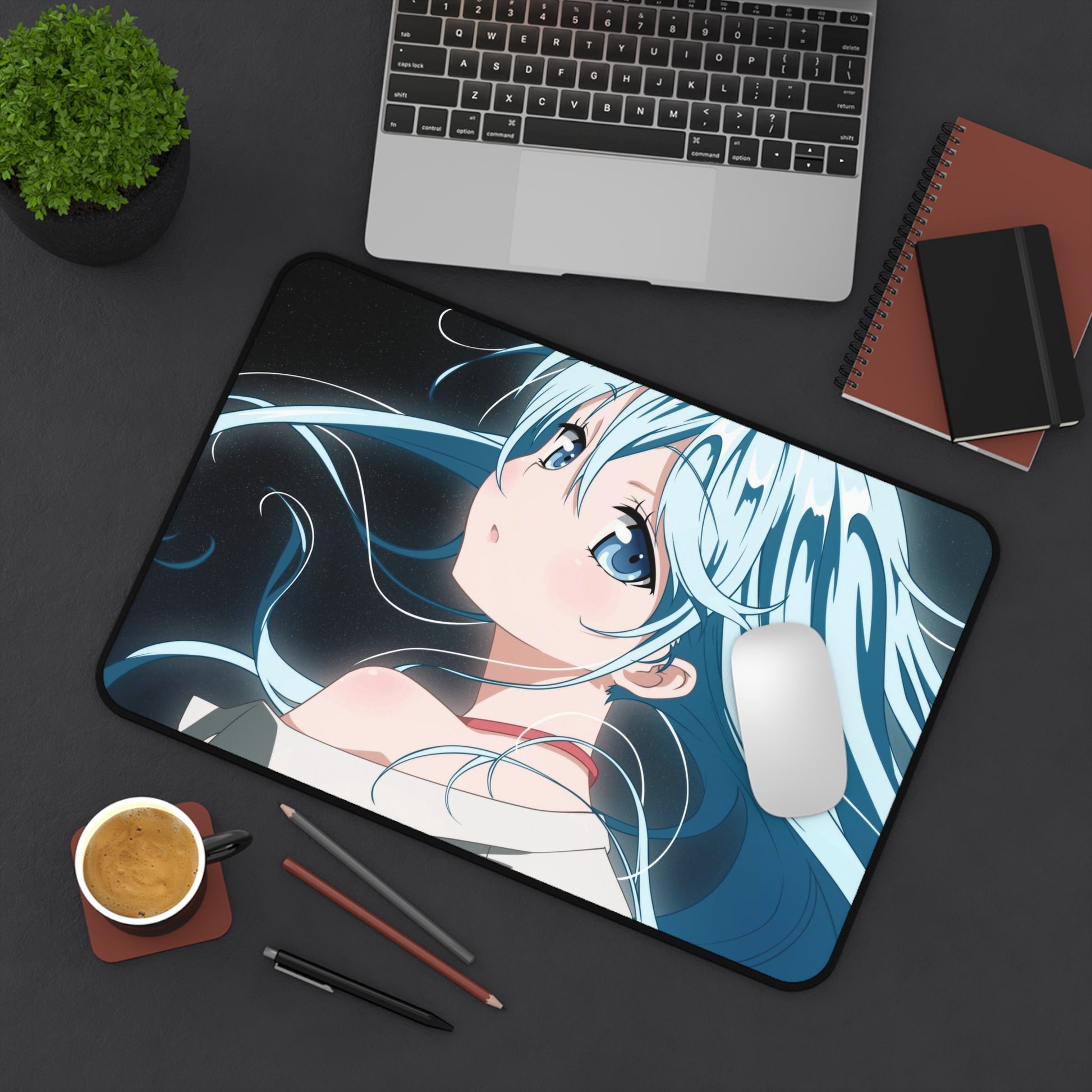 Anime girl Desk Mat, deskmat xl, Gaming keyboard matt, mousepad large, XXL extended deskpad mouse pad, large gaming mousepad - Bolt Print