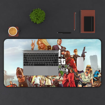 GTA 5 Heroes Desk Mat, Gaming keyboard matt, mousepad large, XXL extended deskpad mouse pad - Bold Print