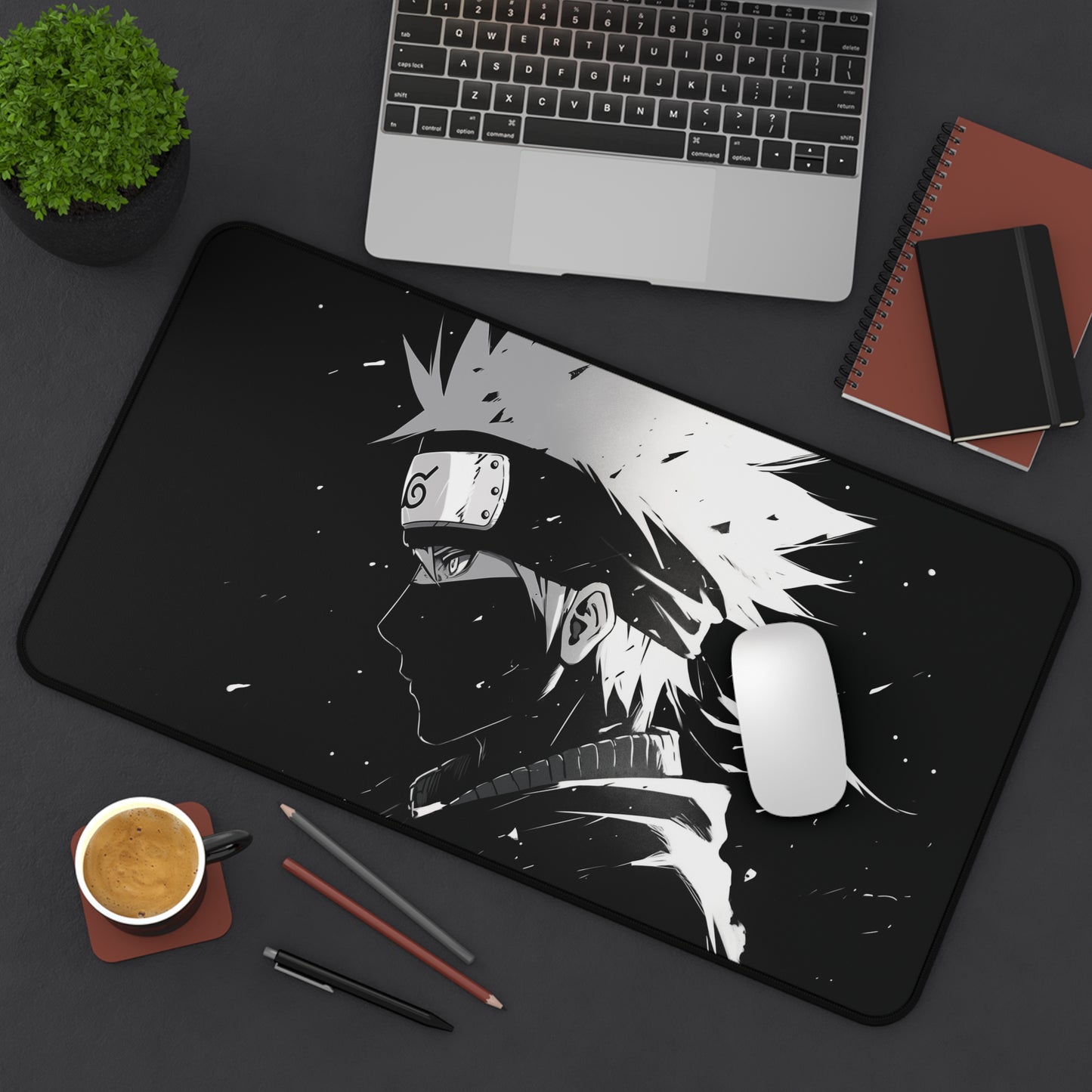 Anime Kakashi Hatake Monochrome Desk Mat