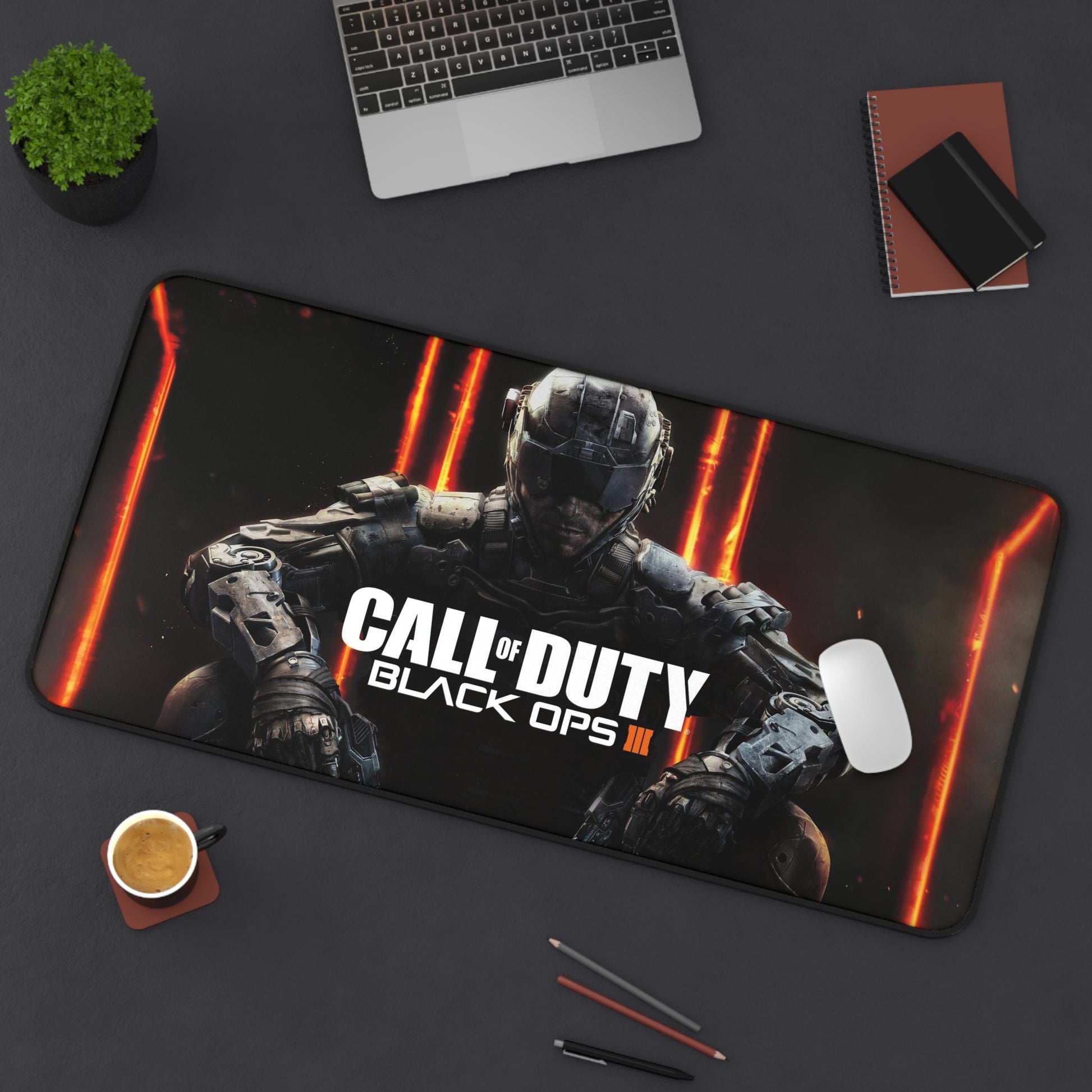 Call of Duty Black OPS 3 Desk Mat, Gaming keyboard matt, mousepad large, XXL extended deskpad mouse pad - Bold Print