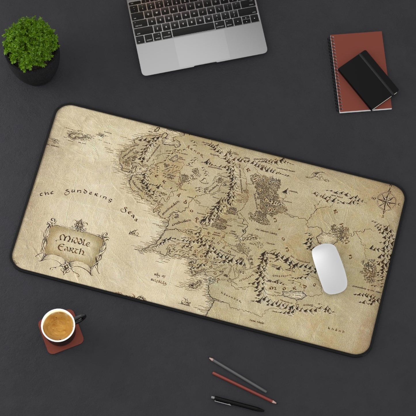 Map lord of the ring Desk Mat, deskmat xl, Gaming keyboard matt, mousepad large, XXL extended deskpad mouse pad, large gaming mousepad - Bolt Print