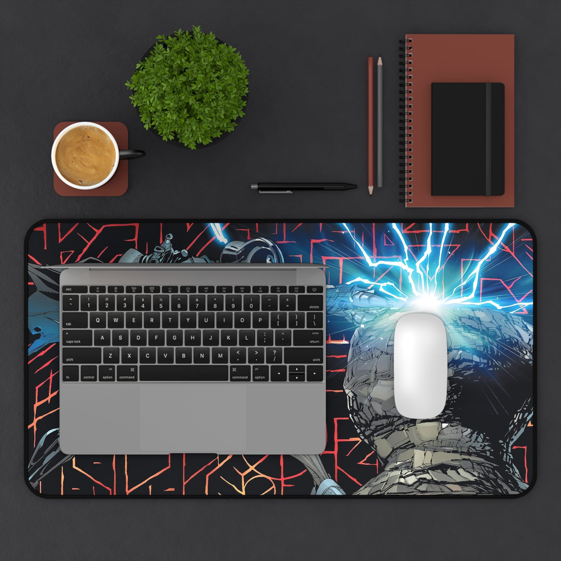 Darth Vader thunderbolt Desk Mat, deskmat xl, Gaming keyboard matt, mousepad large, XXL extended deskpad mouse pad, large gaming mousepad - Bolt Print