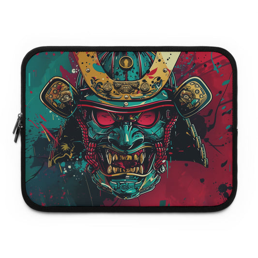 Anime samurai mask Laptop sleeve macbook or any laptop 13, 15, 17 inch with print, Laptop carrying case