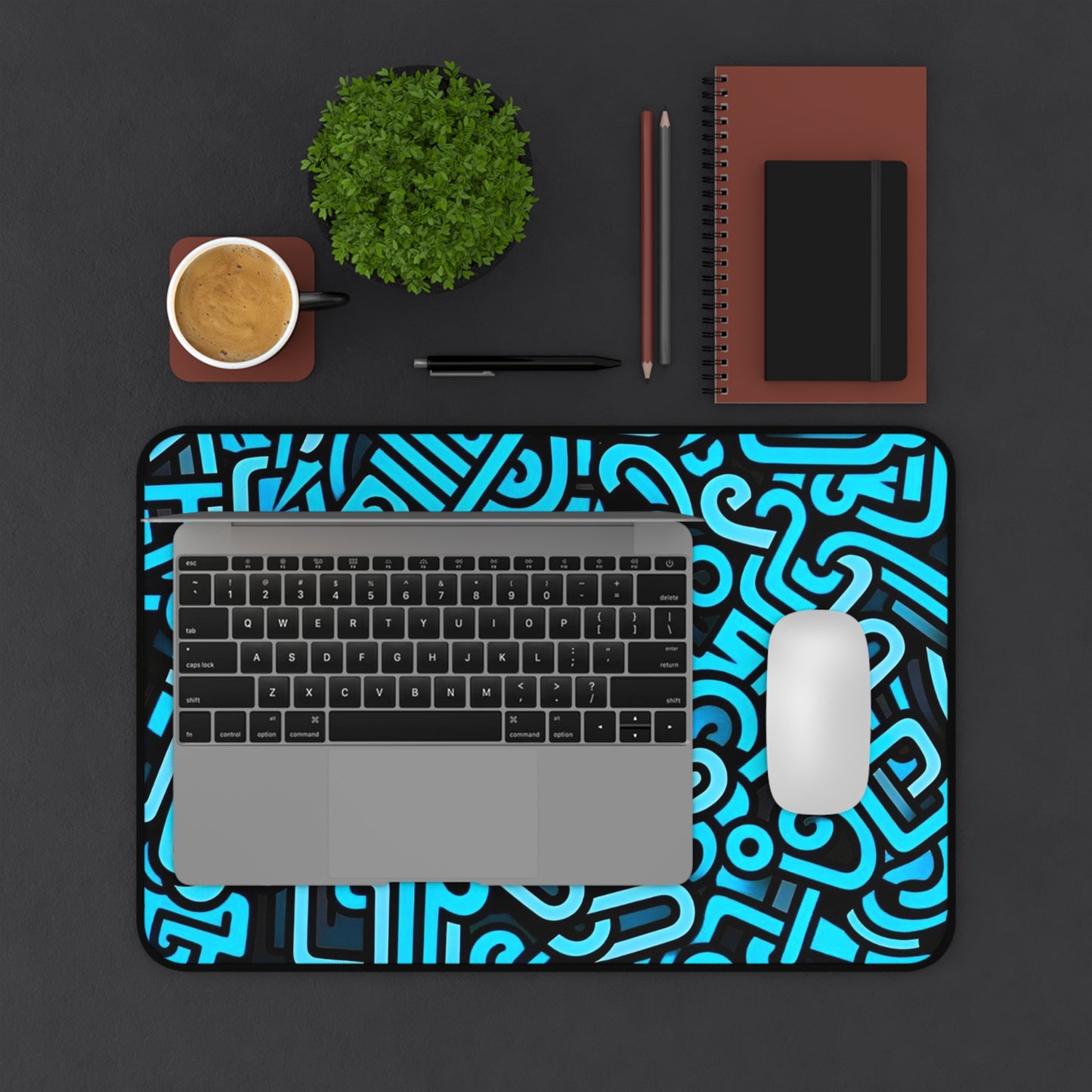 Complicated thing doodles Desk Mat, Gaming keyboard mat, mousepad large, XXL extended deskpad mouse pad