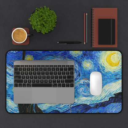 Vincent van Gogh The Starry Night Desk Mat, Gaming keyboard matt, mousepad large, XXL extended deskpad mouse pad