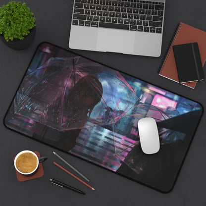 Girls with umbrellas in neon light Desk Mat, deskmat xl, Gaming keyboard matt, mousepad large, XXL extended deskpad mouse pad, large gaming mousepad - Bolt Print