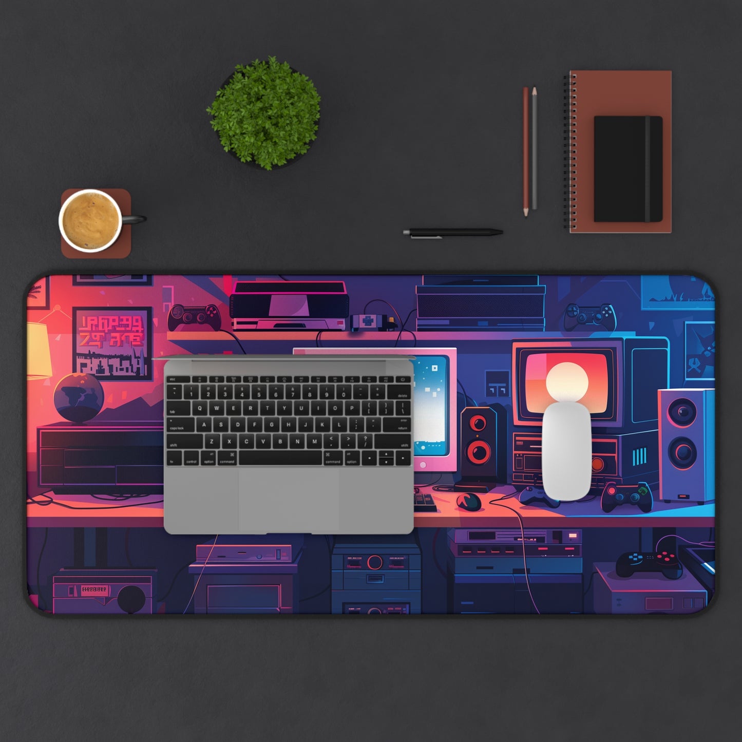 Neon room Desk Mat, Gaming keyboard matt, mousepad large, XXL extended deskpad mouse pad