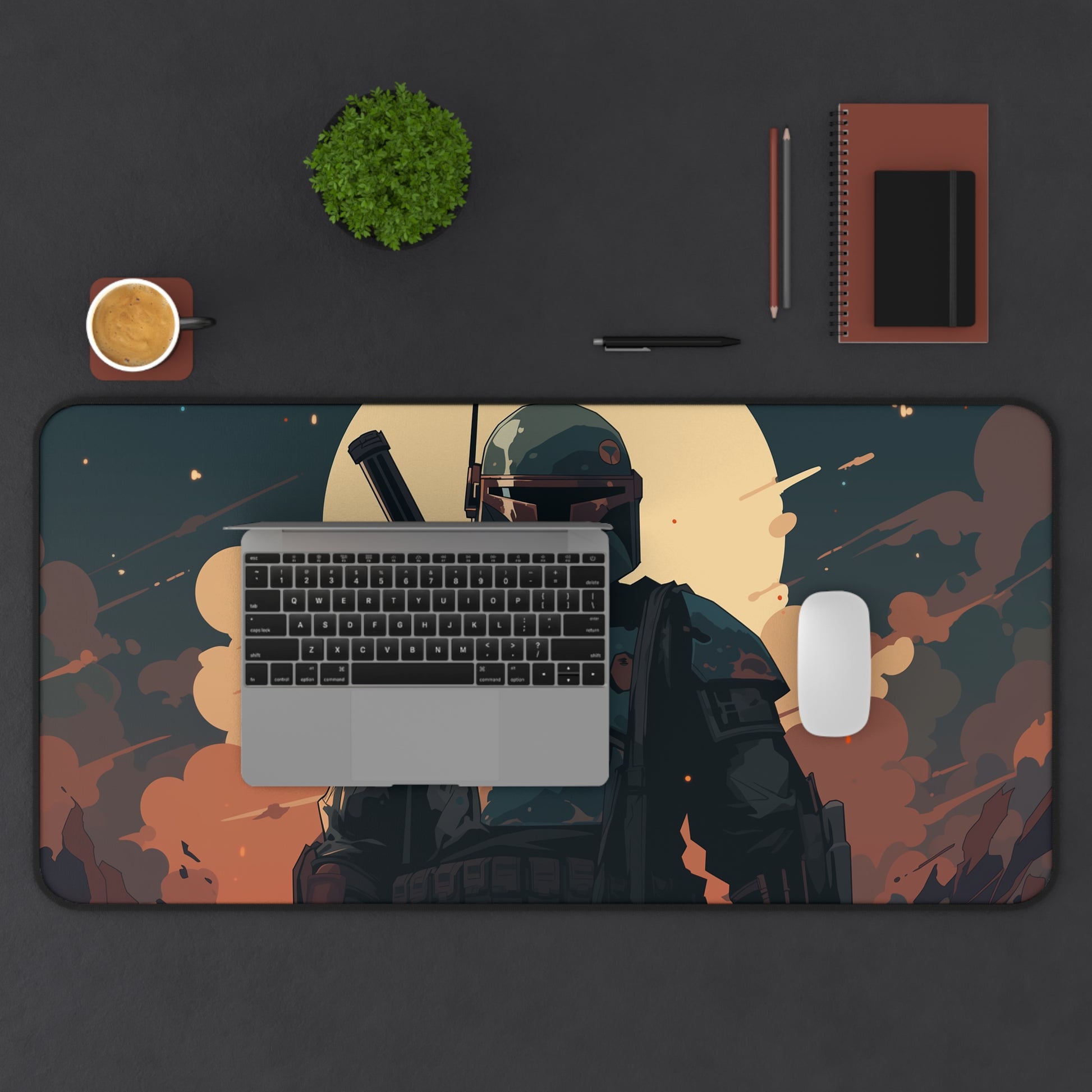 Mandalorian Desk Mat, Gaming keyboard matt, mousepad large, XXL extended deskpad mouse pad - Bold Print